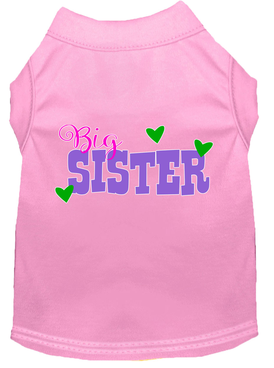 Big Sister Screen Print Dog Shirt Light Pink XXL